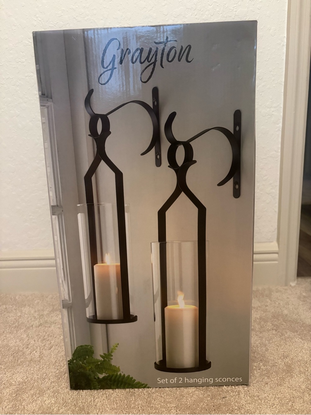 Black Hanging Wall Sconces - Set of 2